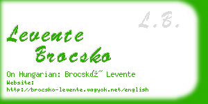 levente brocsko business card